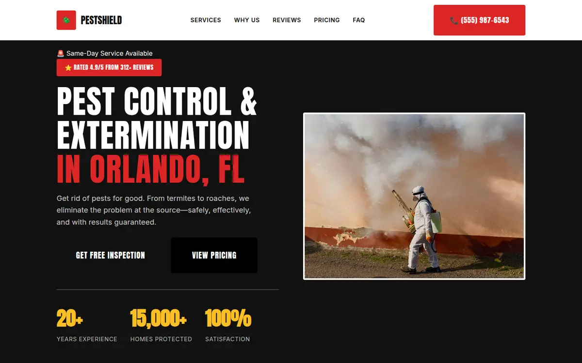 Pest Control Template — Pest Control website screenshot